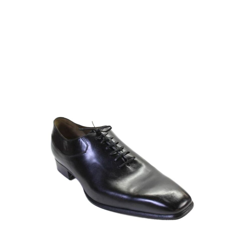 Tardini Mens Leather Slip On Lace Up Whole Oxfords Black Size 11